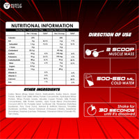 Muscle Asylum- Muscle Mass Anabolic Gainer- 14g Protein, 48g carbs, 275g Calories High Calorie Mass Gainer Weight Gainer Powder