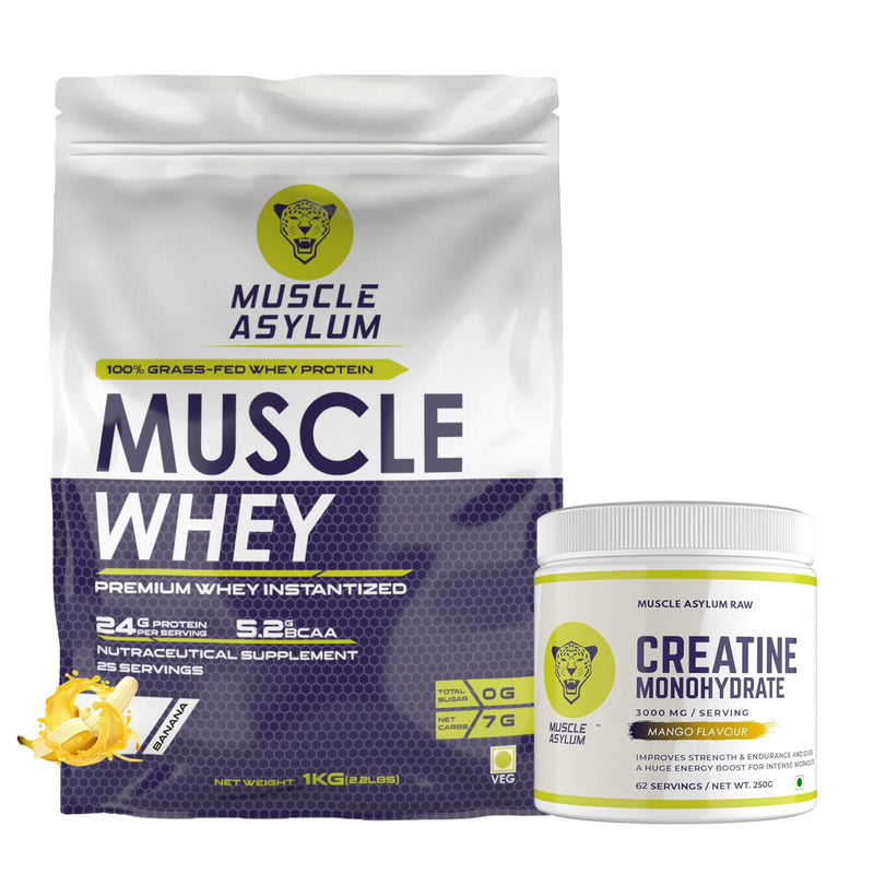 Muscle Whey Protein Bag 1kg + Creatine Mango 250G