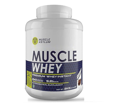 Muscle Asylum- Muscle Whey Protein - 24g Protein, 5.2g BCAA - (50 Servings), 2 Kg (4.4Lbs))