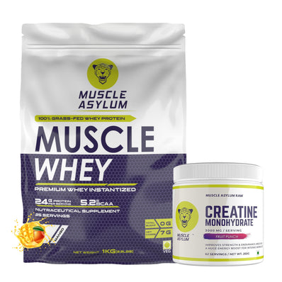 Muscle Whey Protein Bag 1kg + Creatine Fruit Punch 250G