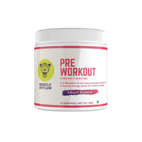 Muscle Asylum- Muscle Whey 100% Whey Protein - 24g Protein, 5.29g BCAA - Kulfi (29 Servings) - 1 Kg (2.2Lbs) & Muscle Asylum Pre-Workout - 30 Servings, 180gm (Fruit Punch)
