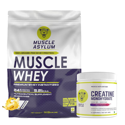 Muscle Whey Protein Bag 1kg + Creatine Fruit Punch 250G