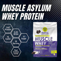 Muscle Asylum Premium Whey Protein 1kg l 24g Protein/Serving For Muscle Building & Recovery, 25 Servings