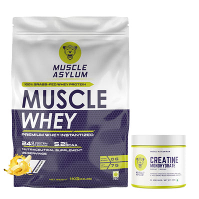 Muscle Whey Protein Bag 1kg + Creatine Unflavored 100g