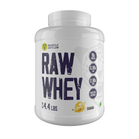Muscle Asylum- Raw Whey Protein Concentrate- 18g Protein per serving, 6.89 EAA, 2.90g BCAA with Digestive Enzymes -(2kg / 4.4lbs)