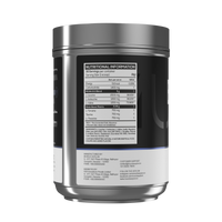Nutritional information label on a supplement container
