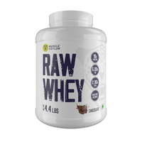 Muscle Asylum- Raw Whey Protein Concentrate- 18g Protein per serving, 6.89 EAA, 2.90g BCAA with Digestive Enzymes -(2kg / 4.4lbs)