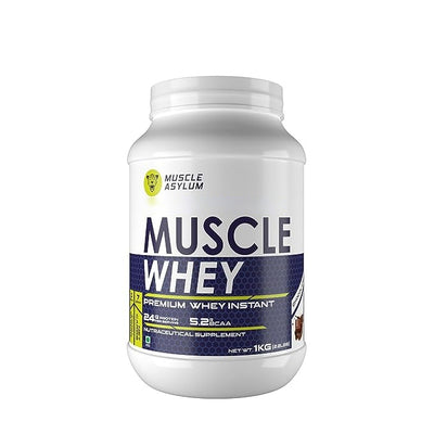 Muscle Asylum- Muscle Whey Protein - 24g Protein, 5.2g BCAA (1 Kg (2.2Lbs))