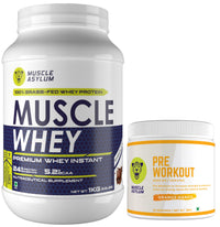 Muscle Whey Protein 1kg + Pre-workout Orange Mango 180g