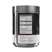 Nutritional information label on a supplement container