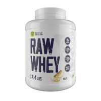 Muscle Asylum- Raw Whey Protein Concentrate- 18g Protein per serving, 6.89 EAA, 2.90g BCAA with Digestive Enzymes -(2kg / 4.4lbs)