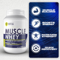 Muscle Asylum- Muscle Whey Protein - 24g Protein, 5.2g BCAA (1 Kg (2.2Lbs))