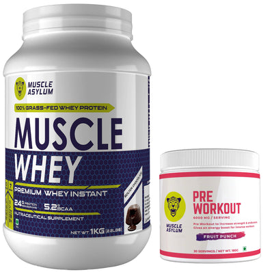 Muscle Whey Protein 1 kg + Pre-workout Fruit Punch 180g