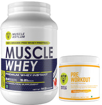Muscle Whey Protein 1kg + Pre-workout Orange Mango 180g