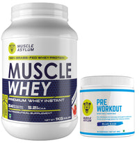 Muscle Whey Protein 1kg + Pre-workout Blue Razz 180g