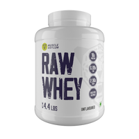 Muscle Asylum- Raw Whey Protein Concentrate- 18g Protein per serving, 6.89 EAA, 2.90g BCAA with Digestive Enzymes -(2kg / 4.4lbs)