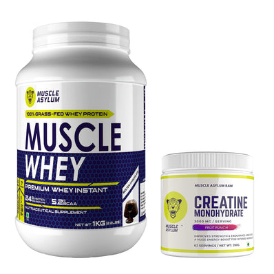 Muscle Whey Protein 1kg and Creatine Fruit Punch 250g